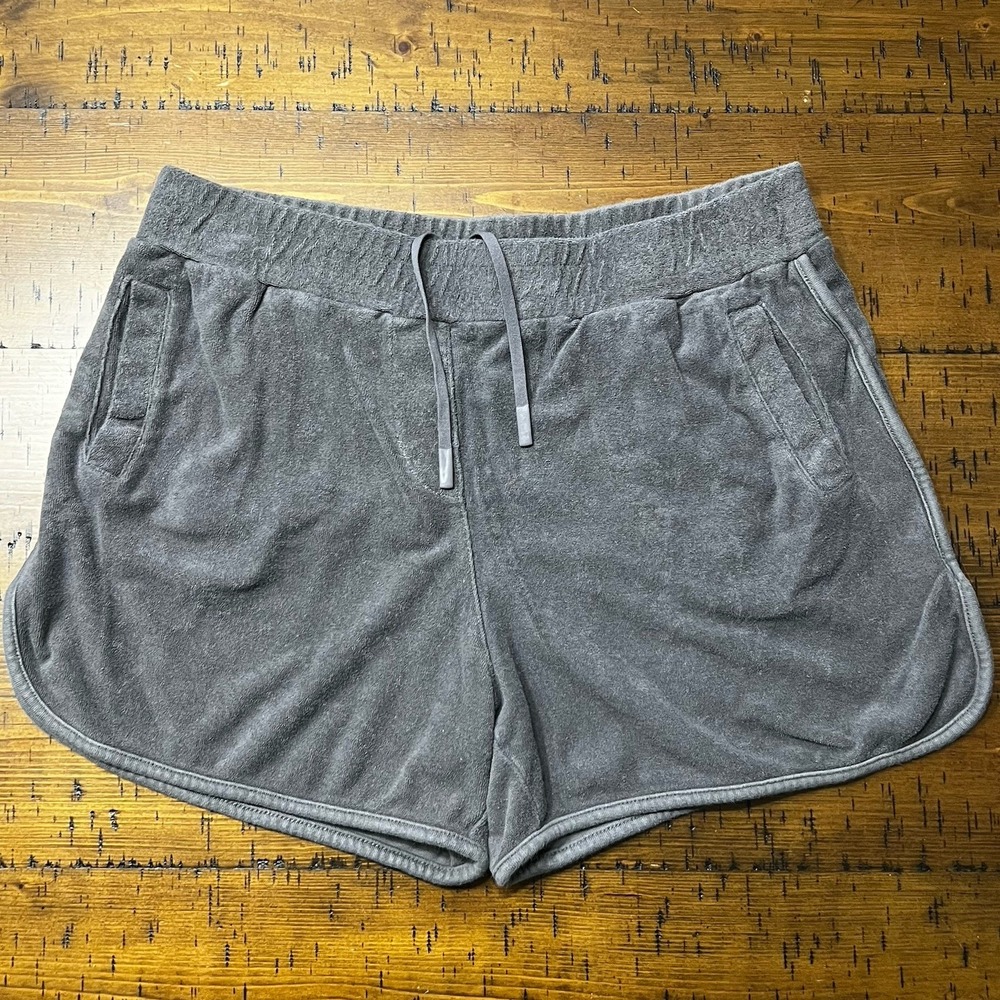 Varley Women's Marwood Short Pull On Gray Pavement Terry Cotton Size Large